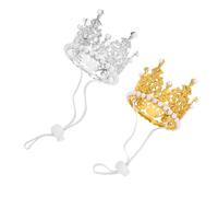 SKISUNO Dog Birthday Hat Crown Comfortable Wear 2pcs with Elastic Rope and Sparkling Plastic Party Accessory for Dogs and Cats for Animal Birthday Party or Everyday Style
