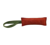 SKISUNO Dog Bite Tug with Two Handles Brown Leather Training Stick | Wear-resistant Chew Design, Stress Relief Play, Outdoor Training Use, Compact Pet Accessory for Active Sessions