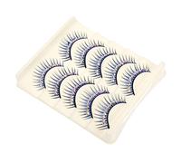 SKISUNO Dramatic Diamond False Eyelashes 5 Pairs Thick Exaggerated Lashes Blue Accents for Latin Dance Performance Party Cosplay Makeup