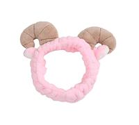 SKISUNO Elastic Headband Three-dimensional Horn Hair Band Plush Cartoon Design Hook for Women Hair Shower Makeup
