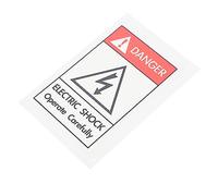 SKISUNO Electric Shocks Warning Decal with Obvious and Simple Pattern, Red PP Synthetic Paper Safety Sign for Industrial Use, Self-Adhesive Caution Sticker for Electrical Hazard Awareness