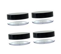 SKISUNO Empty Powder Case Set 4pcs 50g Plastic Makeup Powder Container Black Lids Portable for Travel and Daily Use