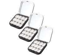 SKISUNO Eyeshadow Storage Magnetic 3pcs 12-grid Palette with Empty Refillable Cosmetic Pans, Portable and Versatile Makeup Palette for Longterm Cosmetic Storage in Sleek Matte Travel