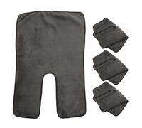 SKISUNO Facial Towels Split Design 4pcs Set Coral Fleece Esthetician Towels Drying Washcloths for Spa Facial Steam Massage and Cleansing Dark Grey