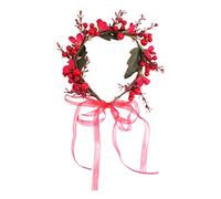 SKISUNO Floral Crown Berry Wreath Bridal Headband Pink Fascinators Wedding Accessory