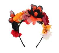SKISUNO Floral Headband Stylish Butterfly Hair Accessory for Women Elegant Garden Party Headwear Simulation Flowers for Rave Outfits and Prom Events