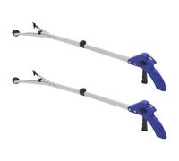 SKISUNO Foldable Trash Grabber Tool 2 Pack 32 Inch Aluminum Alloy Reacher, Claw Trash Picker for Garden and Wheelchair Users, Mobility Assistance Tool