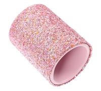 SKISUNO Glitter Makeup Brush Case Small Makeup Brush Organizer Bucket Portable Cosmetic Storage Holder Dustproof Pink for Travel and Vanity Use