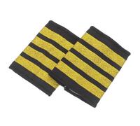 SKISUNO Gold 4-Bar Captain Shoulder Epaulets for, Airline Pilot Uniform Epaulettes Pair, Flight Attendant Cosplay Accessories, Aviation Shoulder Boards for Role Play