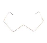 SKISUNO Golden Metal Semi-rimless Lensless Eyeglasses Frame | Lightweight No-lens Design, Chic Stylish Look, for Birthday and Banquet Occasions