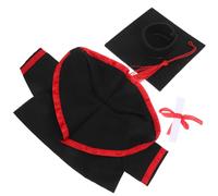 SKISUNO Graduation Plush Bear Outfit 3pcs Set with Mini Red Tassel Cap Red Graduation Gown and Certificate for 30cm Stuffed Animals Grad Season Dress up Suit