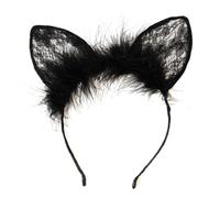 SKISUNO Hair Accessories Unique Delicate Craft Well Decorated with 2pcs Lace Rabbit Ear Headband and Set, Comfortable for Cosplay and Birthday Parties