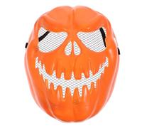 SKISUNO Halloween Horror Pumpkin Mask for Adults, Scary Orange Plastic Cosplay Mask with Thickened Material, Safe and Creative Design for Dance Shows and Party Dress
