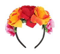 SKISUNO Halloween Rose Flower Headband Lightweight Comfortable Hair Accessory for Women Cosplay Party Costume in Blue Red Yellow
