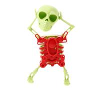 SKISUNO Halloween Skeleton Wind Up Clockwork Dancing and Swinging Figurine Lightweight Decompression Hand Sensory for Adults Teens Flexible Printed Halloween Tabletop Decor Gift