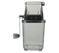 SKISUNO Hand crank ice chopper manual ice crusher with stainless steel blades and 2L container, designed for shaved ice preparation at home and office