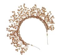 SKISUNO Handmade Pearl Headband Bride Crown Wedding Hair Accessory Metal and Plastic Multipurpose Easy to Wear Bright Color for Engagements and Theme Party
