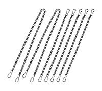 SKISUNO Hanging Chain Kit 7Pcs with Hooks for Hanging Signs and Flower Pots, Black Iron Chains 25Cm 50Cm Lengths, Suitable for Indoor and Outdoor Garden Use
