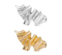 SKISUNO Irregular Metal Hair Barrette Clips and Hairdressing Projects 2pcs Alloy Material with Golden and Silver Colours Random Color for Women Fit for Most Head Shapes