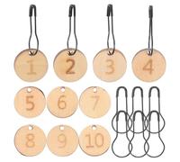 SKISUNO Knitting Stitch Markers Set for Project Tracking, Practical and Decorative 10pcs Wood with Metal Rings Yarn Circle Markers for Knitting and Crafting