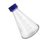 SKISUNO Laboratory Glass Conical Flask 1000ml with Scale Line and Solid Base Design, Reusable Glass Erlenmeyer Flask with Lid for Education and Research Applications