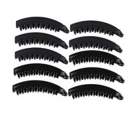 SKISUNO Large 10PCS Toothed Banana Hair Clips for Thick Curly Hair Spring-Loaded Design in Glossy Black for Women and Girls