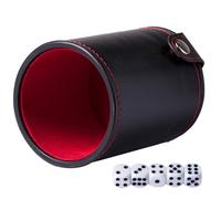 SKISUNO Leather Dice Cup Double-layer Dice Container with Lid Easy to Store and Carry Lightweight Game Supplies for Club Entertainment
