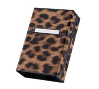 SKISUNO Leopard Print Cigarette Storage Case with Magnetic Buckle PU Material Portable Pocket Holder for Cigarettes Compression Resistant and Easy to Use for Men and Women