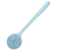 SKISUNO Long Handle Silicone Body Scrubber Brush for Shower Dual Sided Exfoliating Back Washer for Gentle Cleaning and Maximum Comfort Easy to Rinse and Dry Bathing Tool for Men