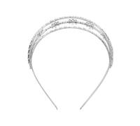 SKISUNO Luxurious Three-layer Rhinestone Tiara for Brides Elegant Wedding Headband Stylish Flower Crown Hairpiece for Women for Special Occasions and Evening Events