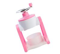 SKISUNO Manual Ice Household Ice Crusher Pink Abs and Stainless Steel Hand Crank for DIY Dessert Making and Freezing Drinks
