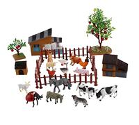 SKISUNO Mini Farm Animal Figurine Hand Painted DIY Mini Modeling Farmhouse Scene Realistic Animal Figures for Imaginative Play and Desktop Decoration