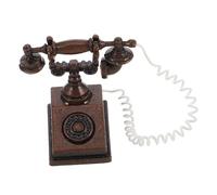 SKISUNO Miniature Vintage Rotary Phone Prop Unique Dollhouse Decoration Interactive for Realistic Home Decor Accent Material for Collectors and Creative Play