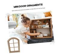 SKISUNO Miniature Wooden Window Frame for Dollhouse Realistic Mini Furniture Decoration Lightweight and Model Vintage Style Home Accessory for Play and Living Decor