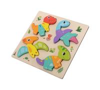 SKISUNO Montessori Wooden Animal Puzzle Set for Large Blocks Easy to Grasp Matching Educational for Early Development Cognitive Motor Skill Learning Game for Boys