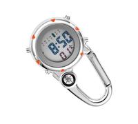 SKISUNO Multifunctional Mini Carabiner Quartz Watch with Compass Stainless Steel Clip for Paramedics Nurses Outdoor Activities Hiking Climbing Running
