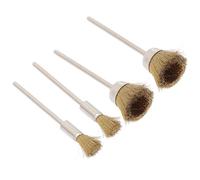 SKISUNO Nail Drill Bit Cleaner Brushes and Manicure 4pcs Copper Easy Access into Narrow Holes Nail Polishing Head Root Canal Files Versatile Cleaning Tool