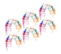SKISUNO Organza Drawstring Bags 100pcs Mixed Colors 7x9cm Small Jewelry Pouches Wedding Party Favor Candy Bags for Diy Craft and Event Supplies
