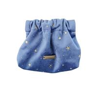 SKISUNO Portable Blue Makeup Bag for Lipstick and Small Items Storage, Cloth Cosmetic Pouch with Protective Design for Organizing Earphones and Preventing Items from Falling, for Work