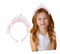 SKISUNO Princess Crown Headband Easy to Use Mesh for Girls Lightweight Pink with Unique Design and Adorable Look Birthday and Performance Hair Accessory