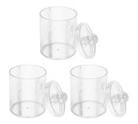 SKISUNO Ps Containers Lightweight and Easy to Carry 3pcs round Storage Boxes for Cotton Swabs and Jewelry Travel Use Organisers