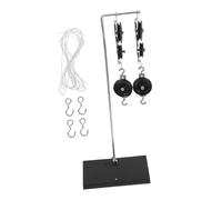 SKISUNO Pulley Experiment Kit Plated Base for Physics Labs Single Double Pulley Blocks with Stands and Ropes Science Project Equipment for Force Analysis and Motion Learning