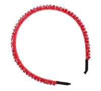 SKISUNO Red Crystal Headband for Women Sparkling Hair Accessory Lightweight Comfortable Hairband with Shiny Rhinestones for Weddings Proms Parties and Formal Events