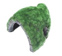 SKISUNO Resin Tortoise Hideout with Half-flocked Reptile Cave and Basking Platform, Realistic Turtle Shelter for Terrarium Habitat, Suitable for Bearded Dragon, Leopard Gecko, and Snake