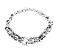 SKISUNO Retro Dragon Head Bracelet Men Punk Wrist Chain Metal Cool Hand Jewelry Gift for Birthday Christmas Father Day Anniversary
