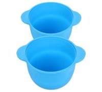 SKISUNO Reusable Silicone Wax Pot Liner 2Pcs 300Ml Round Bottom Blue Silicone Wax Bowl for Hair Removal and Personal Care Use