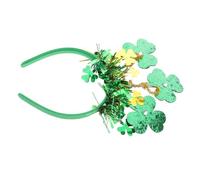 SKISUNO Saint Patricks Day Shamrock Headband with Tassel Lightweight Comfortable Headdress Unique Party Accessory Irish Festival Green Hairband