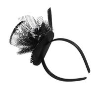 SKISUNO Sequin Mini Top Hat Headband for Women Glitter Sparkling Fascinator Hairband with Silver Floral Mesh Lightweight Party Decoration Accessory for Year Eve Tea Parties Photo Props and