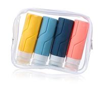 SKISUNO Silicone Dispensing Bottle Set 100ml Travel Bottles for Toiletries Refillable Portable Random Color