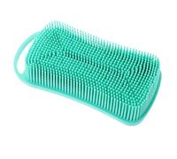 SKISUNO Silicone Shower Hair Washing Brush Green Bath Scrub Brush with Soft Bristles for Deep Cleaning and Blood Flow for Massage and Swimming Pool Use
